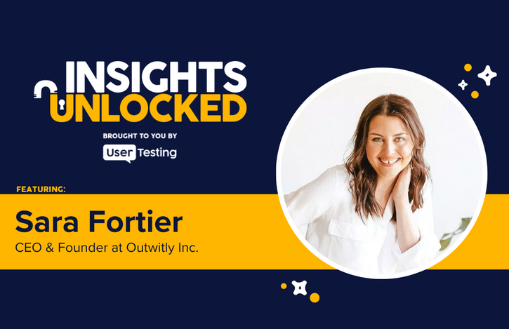 Outwitly's Sara Fortier on the Insights Unlocked podcast discussing the importance of human-centered design in an AI world