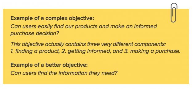 ux research objectives examples