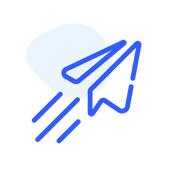 icon illustration of a paper airplane