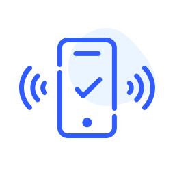 Illustrative icon of mobile phone vibrating