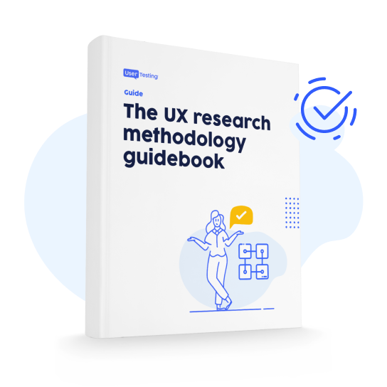 Cover image for UserTesting's UX research methodology guidbook