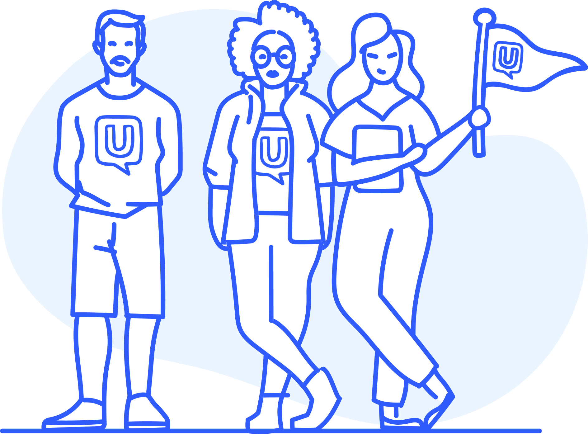 Character holding the UT pendant used for Open Positions pages