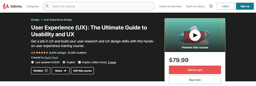 UX certification: Udemy
