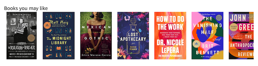 paradox of choice: amazon suggestions