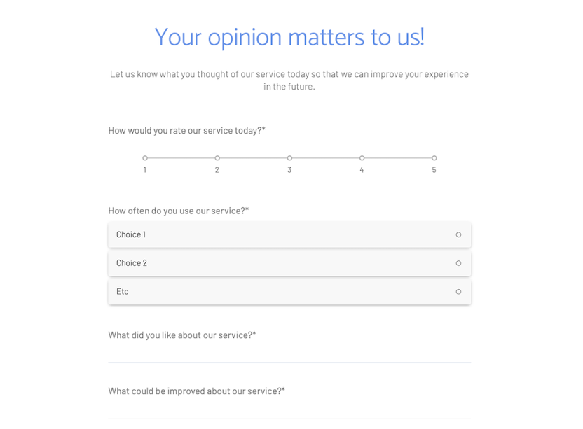 Survey example