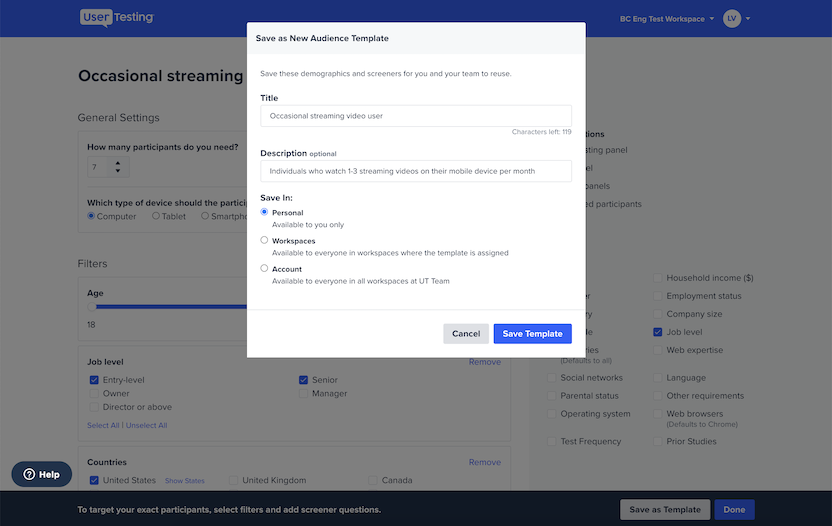 Template access control