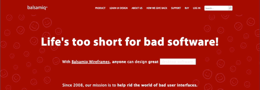 Website wireframe tool: Balsamiq