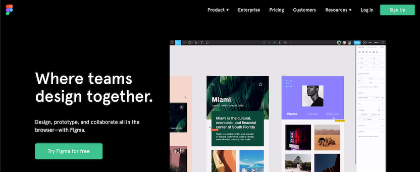 Website wireframe tool: Figma