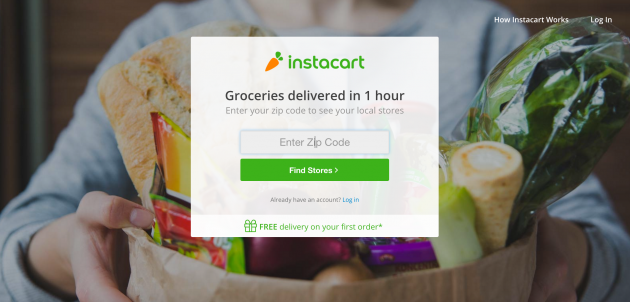 Gestalt product design principles: focal point example Instacart