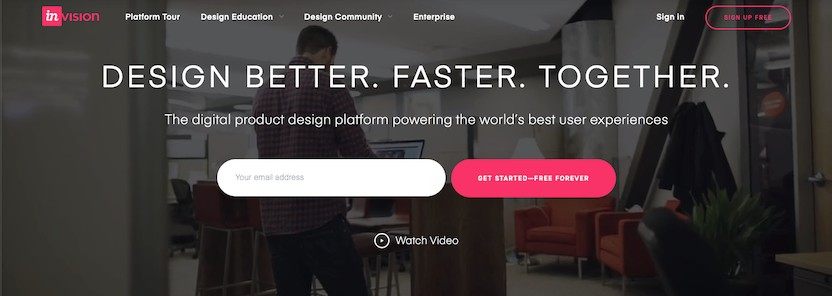 Website wireframe tool: InVision