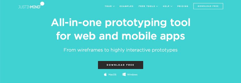 Website wireframe tool: Justinmind
