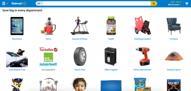 Gestalt product design principles: proximity example Walmart