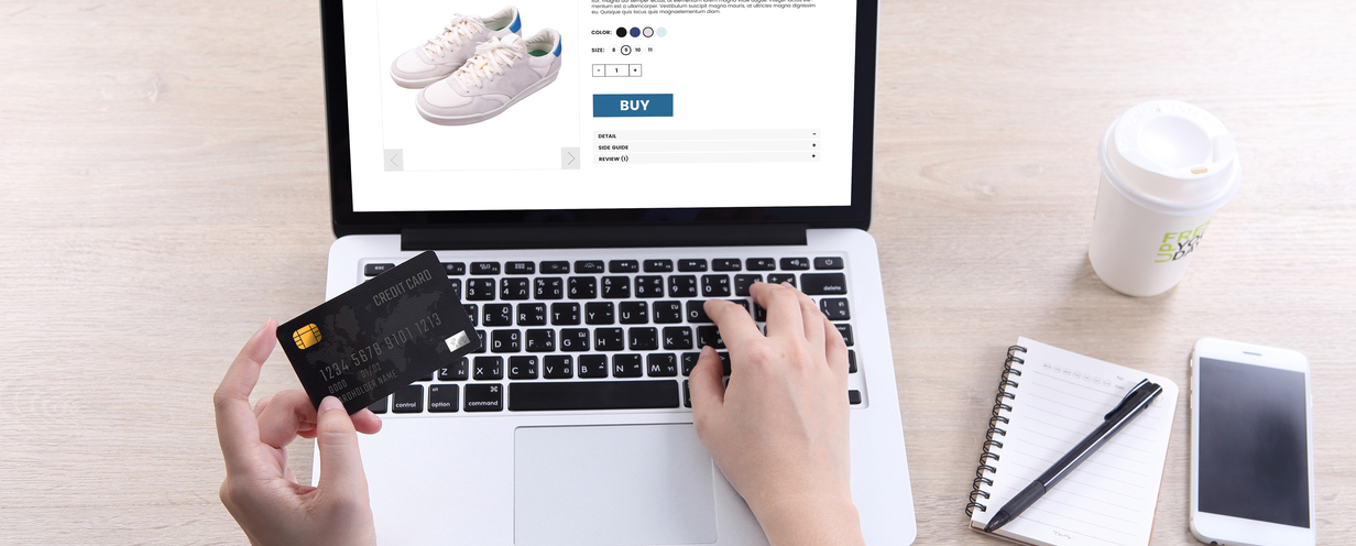 Photo of a shopper making a purchase on an ecommerce website