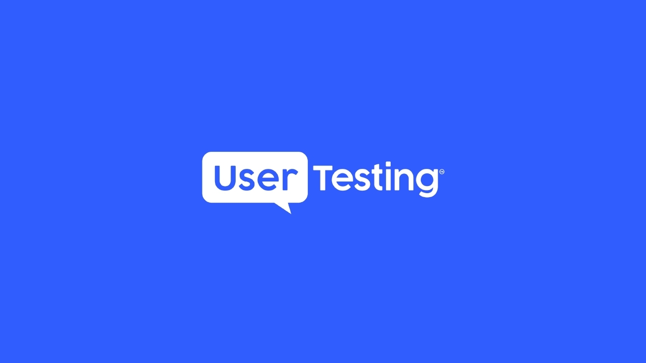 UserTesting logo on a blue background