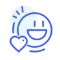 Icon illustration of a smiling face emoji with a heart