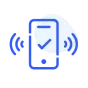 Illustrative icon of mobile phone vibrating