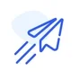 icon illustration of a paper airplane