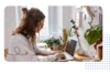 Girl infront of a laptop working