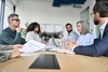 Team of people having a meeting in the office.