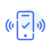 Illustrative icon of mobile phone vibrating