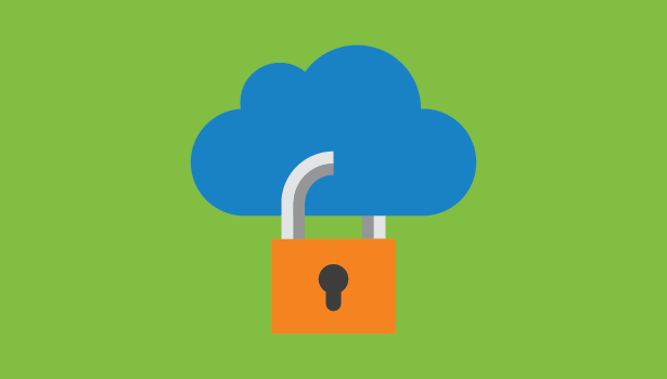 illustration of a cloud with a lock hanging from it